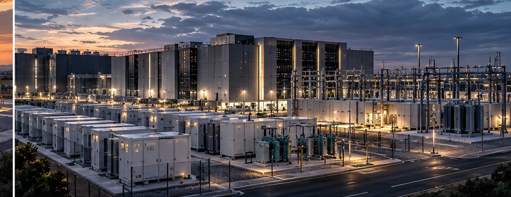 Energy storage integrated with a data center campus